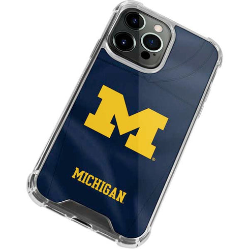 University of Michigan Blue Jersey iPhone 14 Pro Clear Case